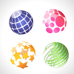 icons globe  of the planet on white background