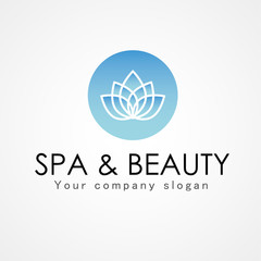 flower abstract vector logo design template. Spa & Beauty creative idea. Asian culture concept symbol icon