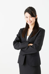 asian businesswoman on white background