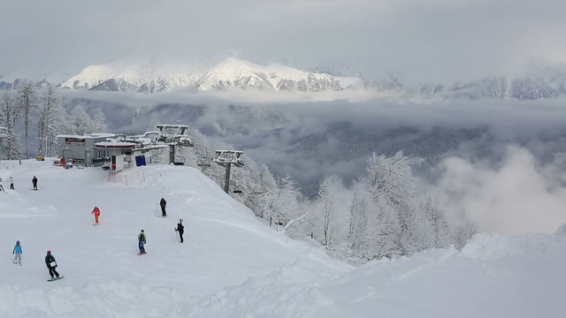 Rosa Khutor Alpine Resort. Time Lapse