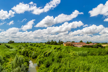 river in the countryside in the north of Italy