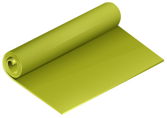 Green yoga mattress roll
