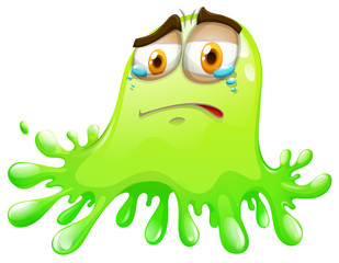 Green color splash with face