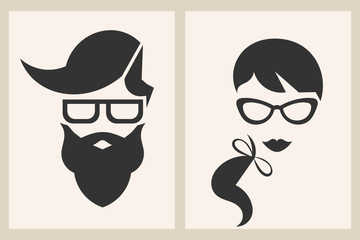 abstract couple hipster style