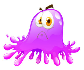 Purple splash with face