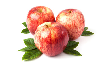 red apples pile on white background