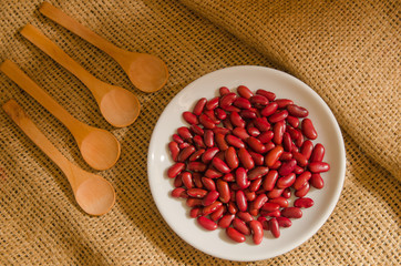 beans in white dish