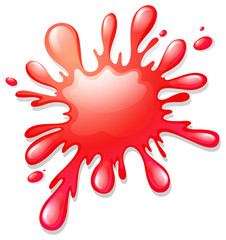Red color splash on white