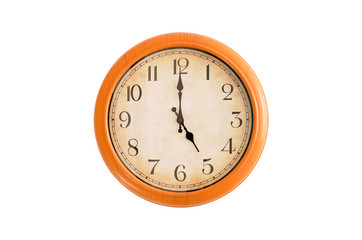 Isolated clock showing 5:00 o'clock