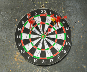 Dart in dartboard