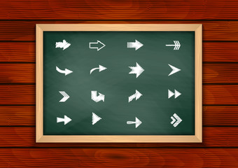 Chalkboard with arrow sign collection