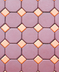 Hexagon and squares brick cement flooring