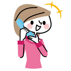 電話する女性