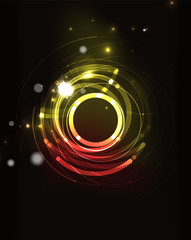 Glowing circle in dark space