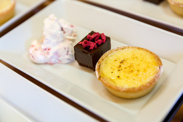 Lemon Tart, Brownie Mouse Pudding Platter