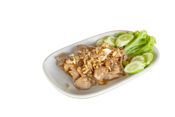 pork stir-fried with garlic and pepper