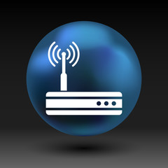 Vector wireless router icon wifi adsl ethernet modem hub 