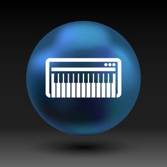 Black synthesizer keyboard piano music icon vector