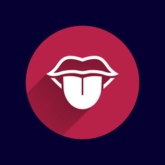 Tongue icon vector isolated human fun anatomical