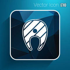 salmon steak fish design vector icon logo