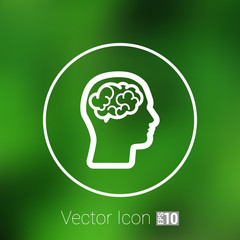 Head brain icon think design over vector illustration