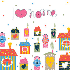 Home sweet home. Vector seamless pattern.