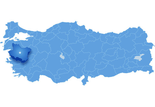 Map of Turkey, Manisa