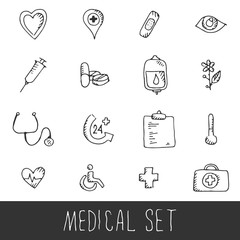Sketch Medical Icon Set