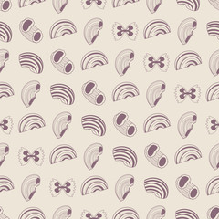 Seamless background made of pasta in linear style