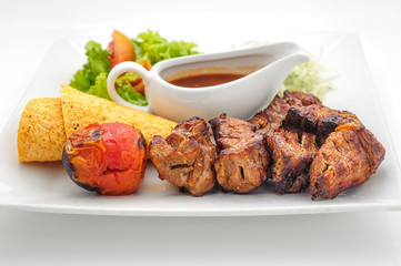 Grilled pork pieces 