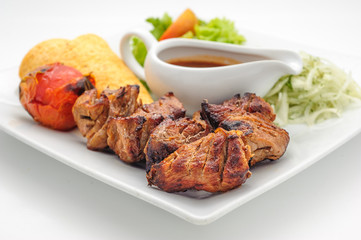 Grilled pork pieces 