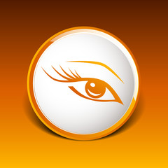 vector blue eye with long lashes  woman makeup beauty symbol