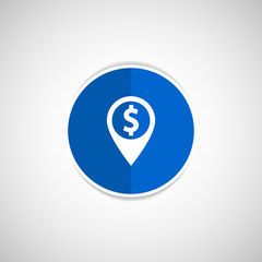 Map pointer with dollar sign icon