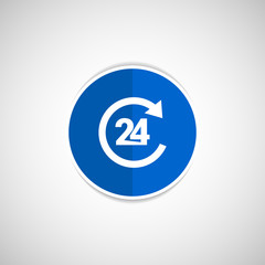 twenty four Hr service sign vector business symbol