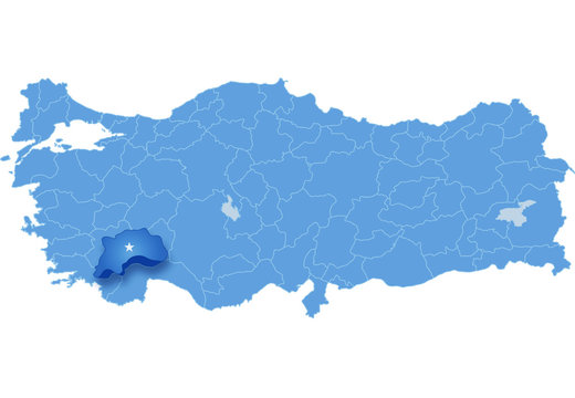 Map of Turkey , Burdur
