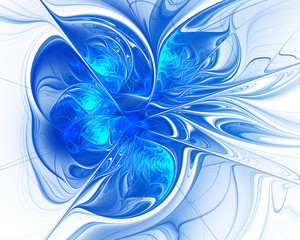 Abstract fractal design. Blue melting metal.