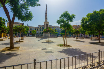 Travel Plaza de la Merced in the city of Malaga, Spain