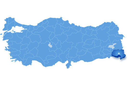 Map of Turkey, Hakkari