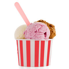 Ice cream scoop in paper cup
