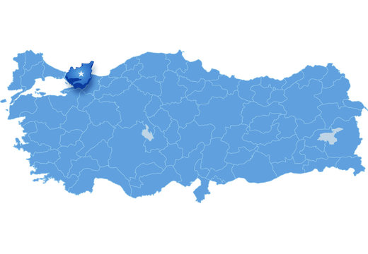 Map of Turkey, Kocaeli
