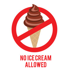 Logo design element. No ice cream allowed sign.