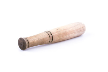 wooden pestle isolated on white background