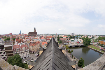 Naklejka na ściany i meble Blick über die Innenstadt von Breslau, Wroclaw