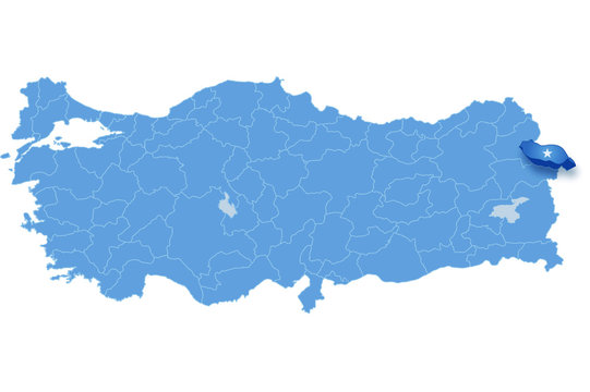 Map of Turkey, Igdir