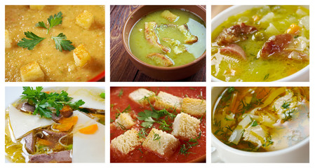 set of different  soup