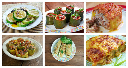 set of different  zucchin dish