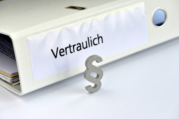 vertraulich, Paragraph, Datenschutz, Ordner, Akte, Geheimhaltung, Verrat, Spionage, Spion,...