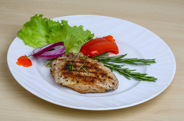 Grilled pork steak
