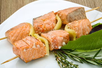 Salmon skewer