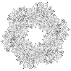 Vector Monochrome Floral Background